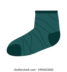 verde oscuro con diseño de calcetín de líneas, desgaste de estilo de moda de tela y tema de tienda Ilustración vectorial