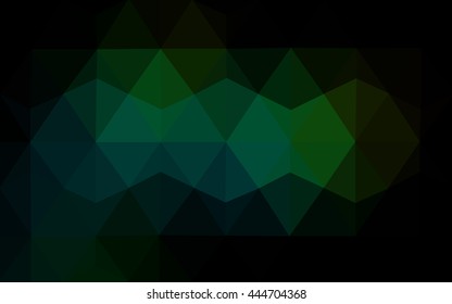 Dark green low poly background. Glitter abstract illustration with an elegant design. A completely new design for your business.