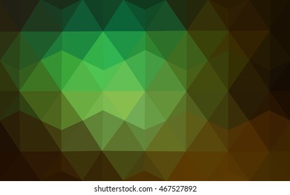 Dark green low poly background. Brand-new colored illustration in blurry style with gradient. Brand-new design for your business.