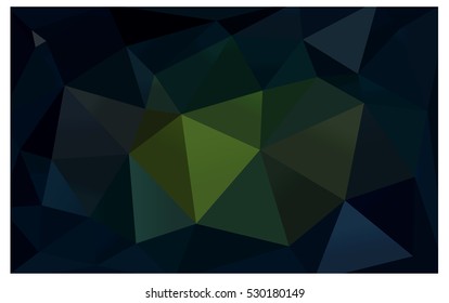 Dark Green Low poly crystal background. Polygon design pattern. Low poly vector illustration, low polygon background.