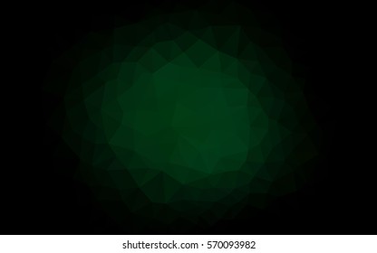 Dark Green Low poly crystal background. Polygon design pattern. Low poly vector illustration, low polygon background.