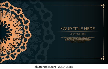 Dark green luxury background with abstract mandala ornament. Elegant and classic vector elements ready for print and typography.