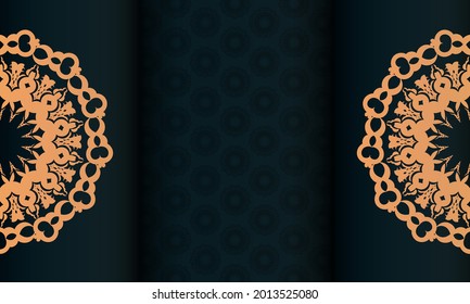 Dunkelgrüner luxuriöser Hintergrund mit abstraktem Mandala-Ornament. Elegante und klassische Vektorelemente mit Platz für Ihren Text.