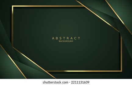 dark green luxury premium background and gold line.