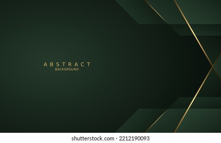 dark green luxury premium background and gold line. Adlı Stok Vektör