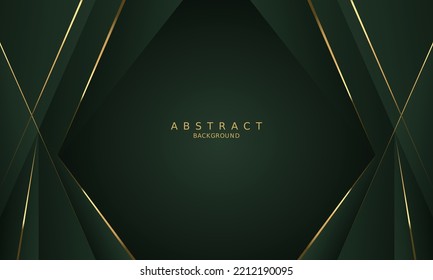 dark green luxury premium background and gold line.