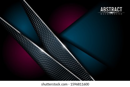 Dark green and magenta background with silver lines. Luxurious abstract background design