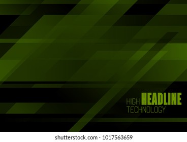 Dark green minimal tech geometric abstract background. Vector design