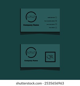 Dark green modern professional business card design