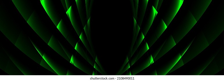 Dark green neon glowing lights logo vector design. Abstract hi-tech futuristic background