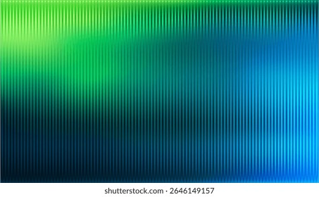 Vidro estriado gradiente de neon verde escuro. Fundo de textura de vidro com nervuras vetoriais. Gradiente de malha. superfície de banho com nervuras acrílicas. Cobertura semitransparente de fundo de vidro vermelho. Janela da parede do banho