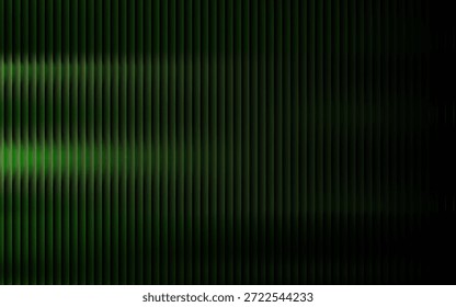 Vidrio acanalado degradado de neón verde oscuro. Fondo de textura de vidrio acanalado de Vector. Gradiente de malla. superficie de baño acanalada de acrílico. Superposición semitransparente de fondo de vidrio rojo. Ventana de pared de baño