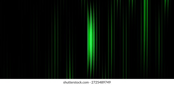 Dark green neon gradient ribbed glass. Vector ribbed glass texture background. Mesh gradient. acrylic ribbed bath surface. Reeded glass background semitransparent overlay. Bath wall window

