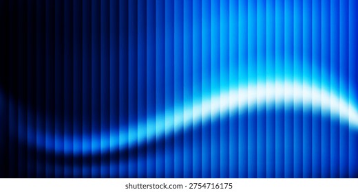 Dark green neon gradient ribbed glass. Vector ribbed glass texture background. Mesh gradient. acrylic ribbed bath surface. Reeded glass background semitransparent overlay. Bath wall window 