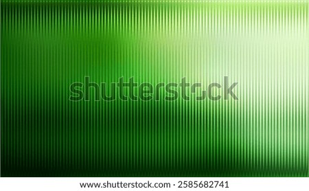 Dark green neon gradient ribbed glass. Vector ribbed glass texture background. Mesh gradient. acrylic ribbed bath surface. Reeded glass background semitransparent overlay. Bath wall window