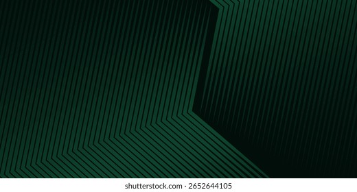Fundo abstrato neutro verde escuro para design de apresentação. Decoração de linha de listras com cor verde no plano de fundo escuro