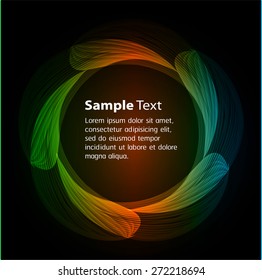 Dark green  orange blue Light circle ring Abstract Technology background for computer graphic website internet business. text box. Brochure. card. banner.