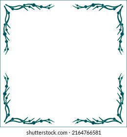 Dark green ornamental frame, decorative border for greeting cards, banners, business cards, invitations, menus. Isolated vector illustration.