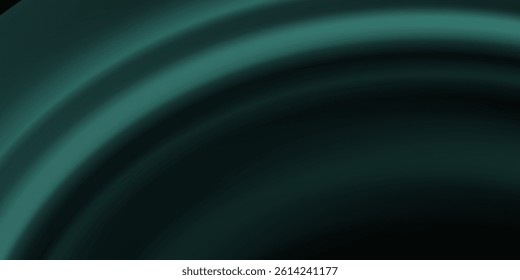 Dark green paper waves abstract banner design. Emerald green elegant wavy vector background