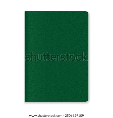 Dark green passport cover featuring a subtle textured surface and rounded corners, isolated on white