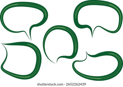 Burbujas de discurso de contorno en negrita abstracta de patrón verde oscuro