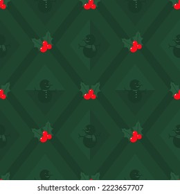 Dark green pattern for christmas theme, christmas seamless pattern.