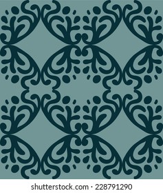 dark green pattern on light green background