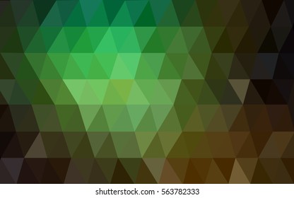 Dark Green Pattern. Seamless triangular template. Geometric sample. Repeating routine with triangle shapes. Seamless texture for your design. Pattern can be used for background.
