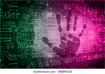 dark green pink Abstract digital conceptual technology security background with lock. computer technology website internet web. infographics. fingerprint. Finger-print scanning. Hand print. vector