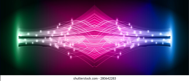 Dark green pink Blue light Abstract background. dark red color Light Abstract Technology background for computer graphic website internet and business. circuit. illustration. infographics. ray