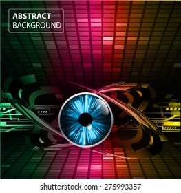 dark green pink orange Light Abstract Technology background for computer graphic website internet and business. circuit. vector illustration. pixel. mosaic. table. text box. card. label. infographics.