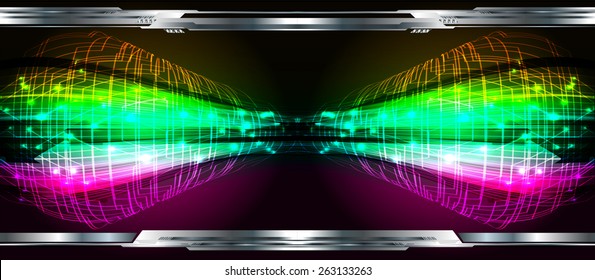 dark green pink yellow color Light Abstract Technology background for computer graphic website internet and business. circuit silver.
