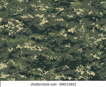 Dark Green Pixels Camouflage