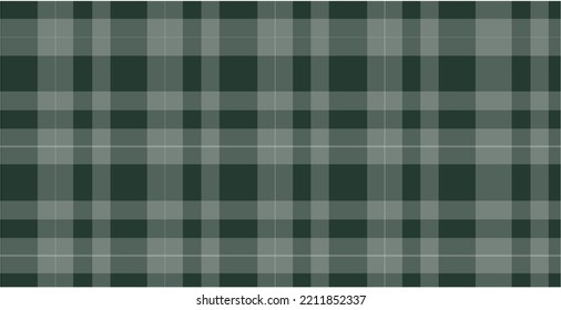 Dark green plaid background vector illustration.