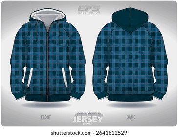 dark green plaid pattern design, illustration, textile background for sports t-shirt, football jersey shirt mockup for football club. consistent front view