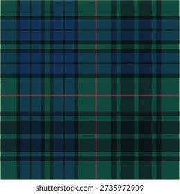 Dark Green Plaid Seamless vector pattern masculine green blue backdrop fabric print background