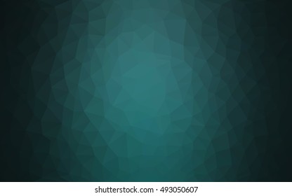 Dark green polygon abstract background. A vague abstract illustration with gradient. The polygonal design can be used for your web site.