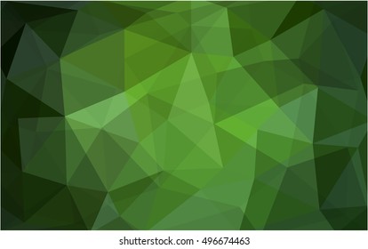 Dark green polygon abstract background. A completely new color illustration in a vague style. The template can be used as a background for cell phones.