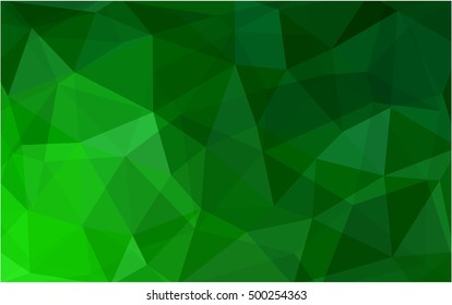Dark green polygon abstract template. An elegant bright illustration with gradient. A completely new design for your business.