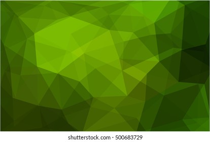 Dark green polygon abstract template. A vague abstract illustration with gradient. Brand-new style for your business design.