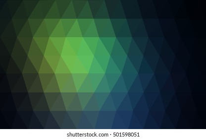 Dark green polygon abstract template. Shining illustration, which consist of triangles. A completely new design for your business.