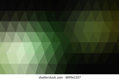 Dark green polygonal background. A vague abstract illustration with gradient. Brand-new design for your business.