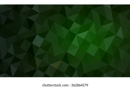 Dark green polygonal illustration, which consist of triangles. Geometric background in Origami style with gradient. Triangular design for your business in vector.