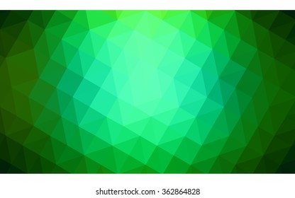 Dark green polygonal illustration, which consist of triangles. Geometric background in Origami style with gradient. Triangular design for your business in vector.