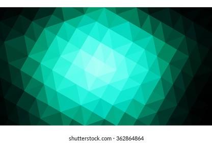 Dark green polygonal illustration, which consist of triangles. Geometric background in Origami style with gradient. Triangular design for your business in vector.