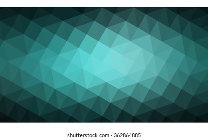 Dark green polygonal illustration, which consist of triangles. Geometric background in Origami style with gradient. Triangular design for your business in vector.