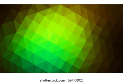 Dark green polygonal illustration, which consist of triangles. Geometric background in Origami style with gradient. Triangular design for your business in vector.