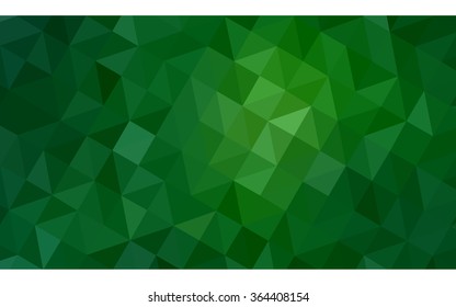 Dark green polygonal illustration, which consist of triangles. Geometric background in Origami style with gradient. Triangular design for your business in vector.
