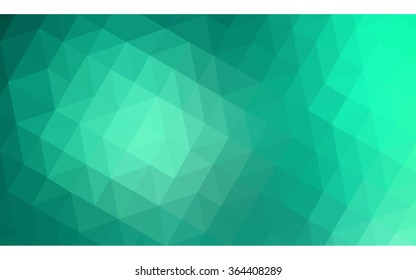 Dark green polygonal illustration, which consist of triangles. Geometric background in Origami style with gradient. Triangular design for your business in vector.