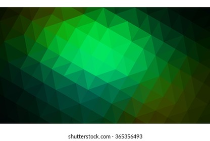 Dark green polygonal illustration, which consist of triangles. Geometric background in Origami style with gradient. Triangular design for your business.